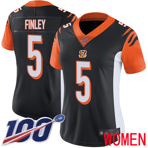 Cincinnati Bengals Limited Black Women Ryan Finley Home Jersey NFL Footballl #5 100th Season Vapor Untouchable->cincinnati bengals->NFL Jersey